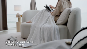 QUEEN Selimut Hospital - Grey White Navy Thermal Blankets Single Cozy Soft Woven Blankets Waffle Queen Size 70x90 inches