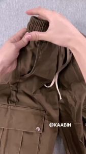 Mens Summer Cargo Pants  Breathable Loose Straight-Cut Trousers with Zipper Fly for Everyday and Outdoor Wear