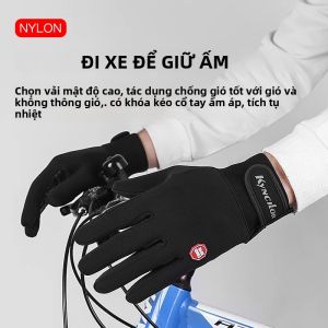 Găng Tay Xe Đạp Mùa Đông Full Ngón Tay Chống Nước Màn Hình Cảm Ứng Xe Đạp Găng Tay Hở Ngón Ấm Áp Găng Tay Đi Xe Thể Thao Cho Nam Và Nữ