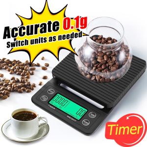 3kg/0.1g 5kg/0.1g Drip Coffee Scale With Timer Portable Electronic Digital Kitchen Scale High Precision LCD Electronic Scales
