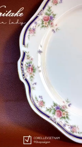 NORITAKE 100%New - Tender Lady - 01 Dĩa Tròn Sứ Xương Khắc Nổi Thủ Công - Dịu Dàng 26.5cm
