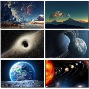 Oil Painting By Numbers Planets Universe Galaxy DIY Number Drawing Canvas Pictures By Numbers Home Decor Large Size