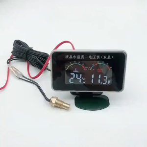 2 in1 LCD Digital Gauge Car Water Temperature+Voltmeter Voltage Pressure 10mm Thread Sensor
