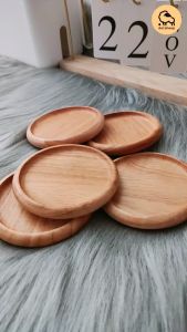 Dotsheep จานรองแก้วไม้ ไร้รอยต่อ!! ที่รองแก้ว​ ไม้​ ที่วางแก้ว จานรองกระถาง ตกแต่งบ้าน coaster