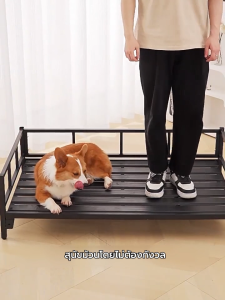 รวดเร็ว ที่นอนสุนัข 50-100 กก เหลืองแนวคิดที่นอนสุนัข ทำจากเหล็ก แข็งแรง ทนทาน รับน้ำหนักได้ น้องหมาน้องแมว