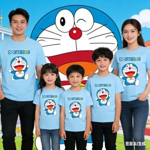 52TOYS | Potdemiel Summer New Doraemon Childrens 100% Cotton T-Shirt Boys and Girls Casual Comfortable Breathable Childrens T-Shirt