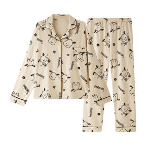 Bộ đồ ngủ MiiOW cho nữ làm bằng cotton polyester có đệm ngực in hoạt hình