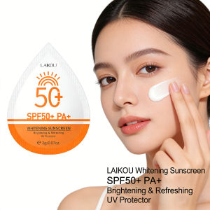 LAIKOU Whitening Sunscreen SPF50+ PA+ Brightening Refreshing UV Protector Portable 2g Sachet For Daily Sun Protection 5/10PCS