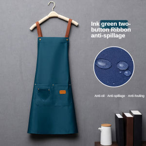 XMSJ | Customized Embroidery Print Logo Signature Waterproof Kitchen Aprons Home Chef Baking Clothes With Pockets Adult Bib Waist Bag