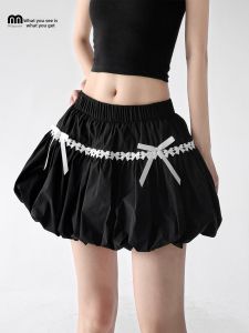 MUYUZI | Black Bow Cute Pleated Skirt