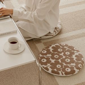 Yafanlin Tea Wood Color Living Room Carpet Seat Cushion Simple Floating Window Office Chair Pad Long Sitting Memory Foam Slow Rebound