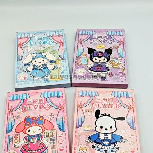 TAIYO DIY 3D Quiet Book Sanrio Karakter Paper Doll Buku Boneka Kertas Sticker Stiker Seni Kerajinan