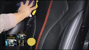 Rayhong Car Leather Care Cream Car Lnterior Leather Maintenance Cream/Clean Remove Stain Crack/Polish Brighten WaterproofCar Leather Treatment Oil 100g Bottle + 1 Sponge/box