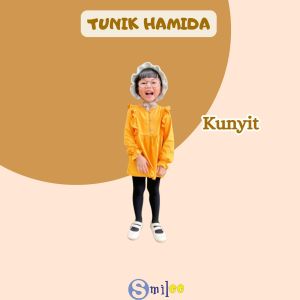 Tunik Anak Kaos Smilee Hamida Warna Kunyit Size 1-5Tahun