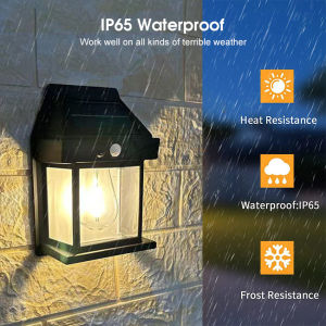 CXone-Solar Wall Lamp outdoor IP67 waterproof wall mounted light with solar panel automatic motion sensing sconces lights indoor and outdoor household ultra-bright led original light nordic vintage night hanging light for garden yard street lighting