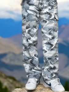 Celana Cargo Camo Loreng Panjang Pria Reguler Fit Lose Fit Gombrang Bahan Katun Twill