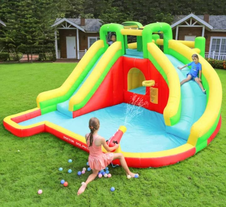 READY STOCK Soopa Doopa Inflatable Trampoline Castle Double Slides and ...