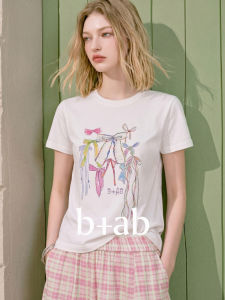 Cute Hand-painted Bow Printed Summer Loose Casual T-Shirt