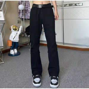Slim Fit Mens Jeans American High Street Hiphop Straight Leg Long Pants Wear Resistant Youth Casual Wear Spring Autumn Winter