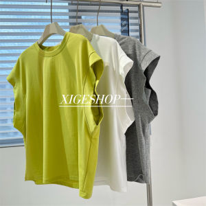 Art Luo Famous Family Pure Cotton T-Shirt for Women Loose Fit Slimming Design Sleeve-Length Variety Summer Wear