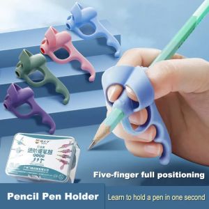 3pcs Childrens Writing Posture Pen Holder Soft Silicone Pencil Holder for Kids Learning Aid Grip Posture Correction Stationery Gift 6color