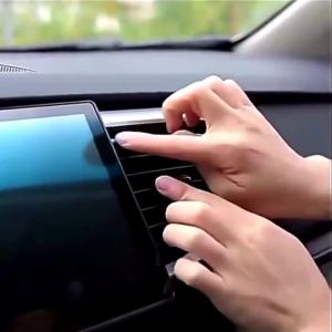 10Pcs 20cm Universal U-Shape Vent Trim Strips Color Chrome PVC Car Interior DIY Decor Bars
