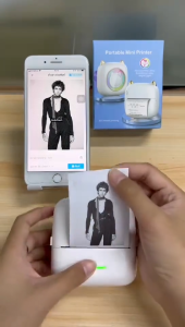 X5 ครื่องปริ้นพกพา Mini Printer เครื่องปริ้นไร้หมึก Tiny print เครื่องปริ้นสติ๊กเกอร์ พิมพ์สติ๊กเกอร์ เครื่องพิมพ์ฉลาก ปริ้นใบปะหน้าพัสดุ
