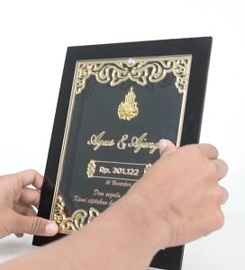 Bingkai Mahar Akrilik Modern Akrilik Mahar Pernikahan Full Akrilik