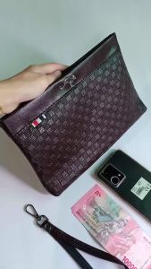 Tas Tangan Clutch Pria Cowok Dompet Tangan Besar Tipis Serbaguna Import Bahan Kulit PU Terbaru