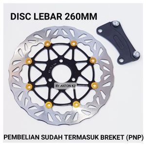 PIRINGAN CAKRAM DISC DEPAN BESAR LEBAR 260MM MOTOR MIO J/MIO M3/MIO FINO/MIO GT/MIO SOUL GT 115/MIO Z/MIO 125 NEW