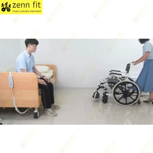 2 IN 1 Commode Wheelchair Detachable Footrest Storage Backrest Flip up Armrest 22" Rear Wheelchair