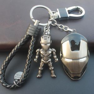 Marvel Peripherals Car Key Chain Automotive Keychains Key Covers The Avengers Creative Iron Man Keychain Captain America Pendant Domineering Mens Keyring