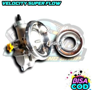 CORONG KARBU PE PWK MODEL CROM SUPER FLOW Velocity karbu model Velocity super flow velositi SF superflow corong karbu super flow pwk 2832