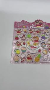 Bandai | 1Pc Crayon Shin-chan 3D Pha Lê Miếng Dán Chống Nước Điện Thoại & Chai Nước Trang Trí Thủ Công DIY Văn Phòng Phẩm