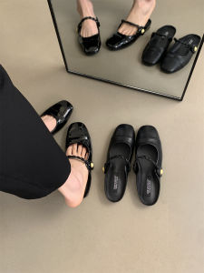 Ladies French Fairy Evening Breeze Mary Jane Flat Bottom Mule Slippers Half Slippers Summer Outdoor Wear Youth Casual Slip-On Sandals