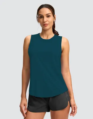 Womens Sleeveless Sports Top Quick Dry Breathable Running Vest Yoga Tennis Cross-Border Sports Tank Top Nylon Fabric