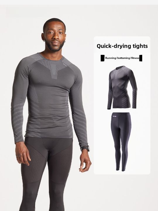 Decathlon Men's Sportswear Training Suit Quick Dry Breathable Short Sleeve Basketball Running Tight Clothes SAT2