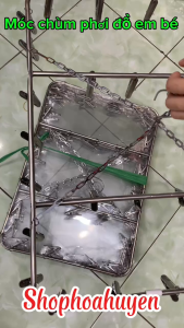 Móc Inox phơi quần áo bé sơ sinh / móc chùm kẹp đồ cho trẻ em siêu tiện lợi  28 kẹp loại dày đẹp / móc phơi đồ em bé