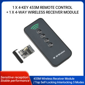 diymore | 4 Way Wireless Learning Module Wireless Receiver Module 4 Keys 433MHz Remote Controller RF Receiver Multi-Function Controller
