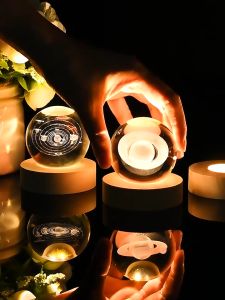 LAMPU BULAT CRYSTAL BALL 3D MOTIF TABLE LAMP USB 5V HIAS DEKORASI KAMAR ESTETIK KADO PLANET ANAK