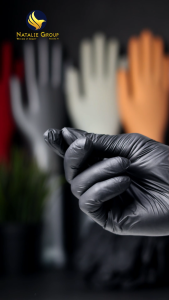 100 Pcs Black Gloves Latex Powder-Free Disposable Safety Gloves for Spa Salon Clinic & Tattoo Use.