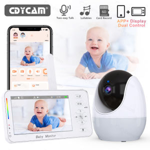 1080P HD WiFi Baby Monitor Phone APP Remote View 4.3" Nanny Night Light VOX HD Night Vision Lullabies Temperature Monitor Camera