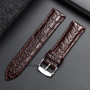 18mm 19mm 20mm 21mm 22mm Crocodile Skin Pattern Leather Watchband for Seiko Watch Strap Black Brown Universal Men Women Bracelet