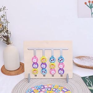 GU Mainan Edukasi Anak Papan Cocok Warna 4 Bulat Kecil Montessori Intelligence Anak Logic Game MI-01