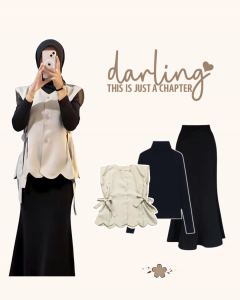 One Set Kondangan Simple Elegan (Rok Duyung Scuba + Inner Manset Kaos + Vest Cherish) Outfit Cewek Remaja HO66N