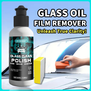 Ryekew Car glass oil film remover paste car glass film remover clear view hydrophobic windshield car window waterproofing agent