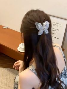 *READY STOCK AT MALAYSIA*Korean Fashion Plumeria Hairpin Double-layer Butterfly Clip Shark Clip Half-tied Hair Pin Headdress Penyepit Rambut 发夹