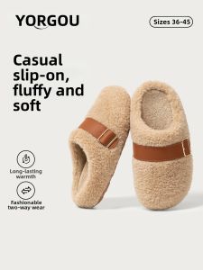YUANGANG | Removable Fur Cotton Indoor and Outdoor Warm Slipper
