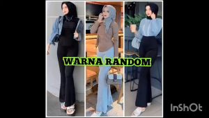 Diskon Hari Ini Celana Panjang Wanita Fashion Cutbray Scuba Premium // Celana Panjang Wanita High Waist Cutbray Model Dan Motif Terbaru