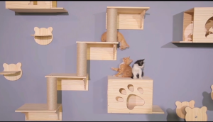 Wall Mounted Cat House Hammock Cat Condo Cat Nest Hammock Scratching Pole Sisal Scratcher Staircase Tunnel